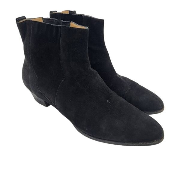 Salvatore Ferragamo Pull On Black Suede Ankle Booties Boots Size 9.5 AA - Picture 1 of 8
